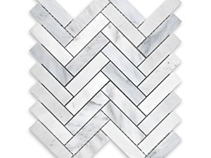 Oriental White Marble Herringbone 1 X 4 Polished or Honed